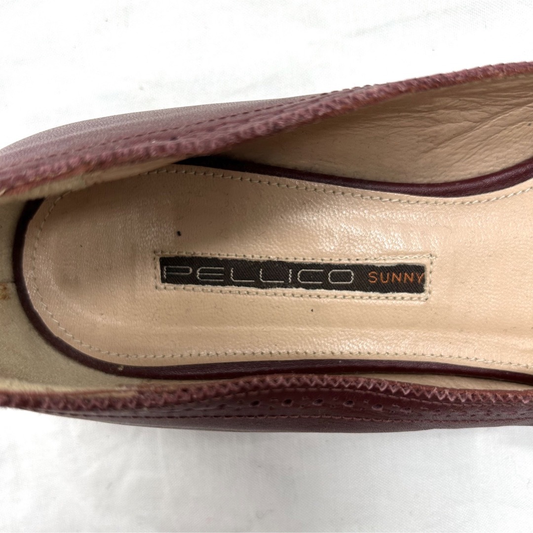 PELLICO(ペリーコ)の【希少】ペリーコ　レザーフラットシューズ　ミュール　ベルト　カットワーク レディースの靴/シューズ(ローファー/革靴)の商品写真
