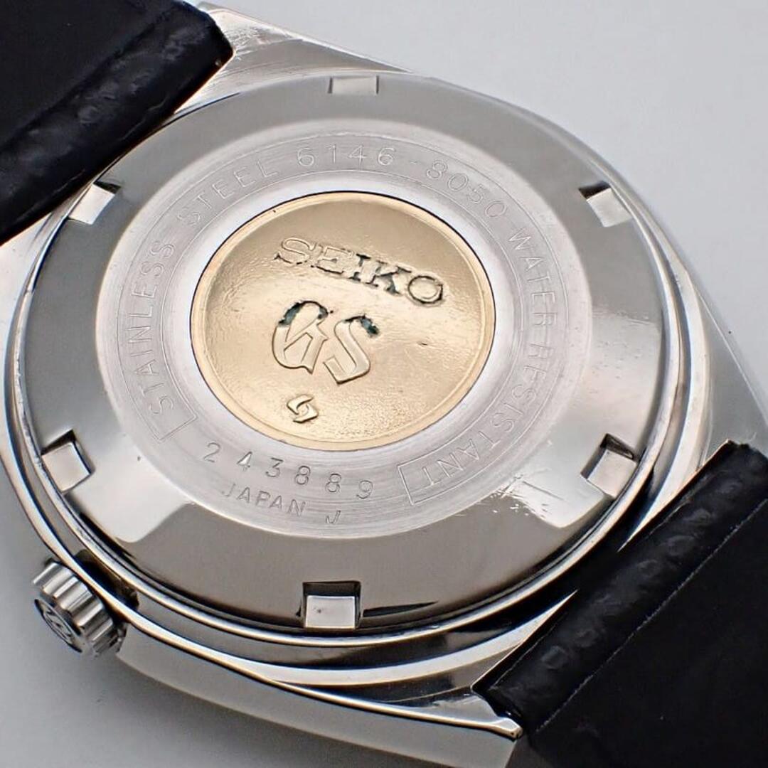 Grand Seiko(グランドセイコー)のGRAND SEIKO グランドセイコー メンズウォッチ ハイビート デイデイト 6146-8050 SS 自動巻 ブラックダイヤル 中古B+ 【送料無料】管理番号：B-2171 メンズの時計(腕時計(アナログ))の商品写真