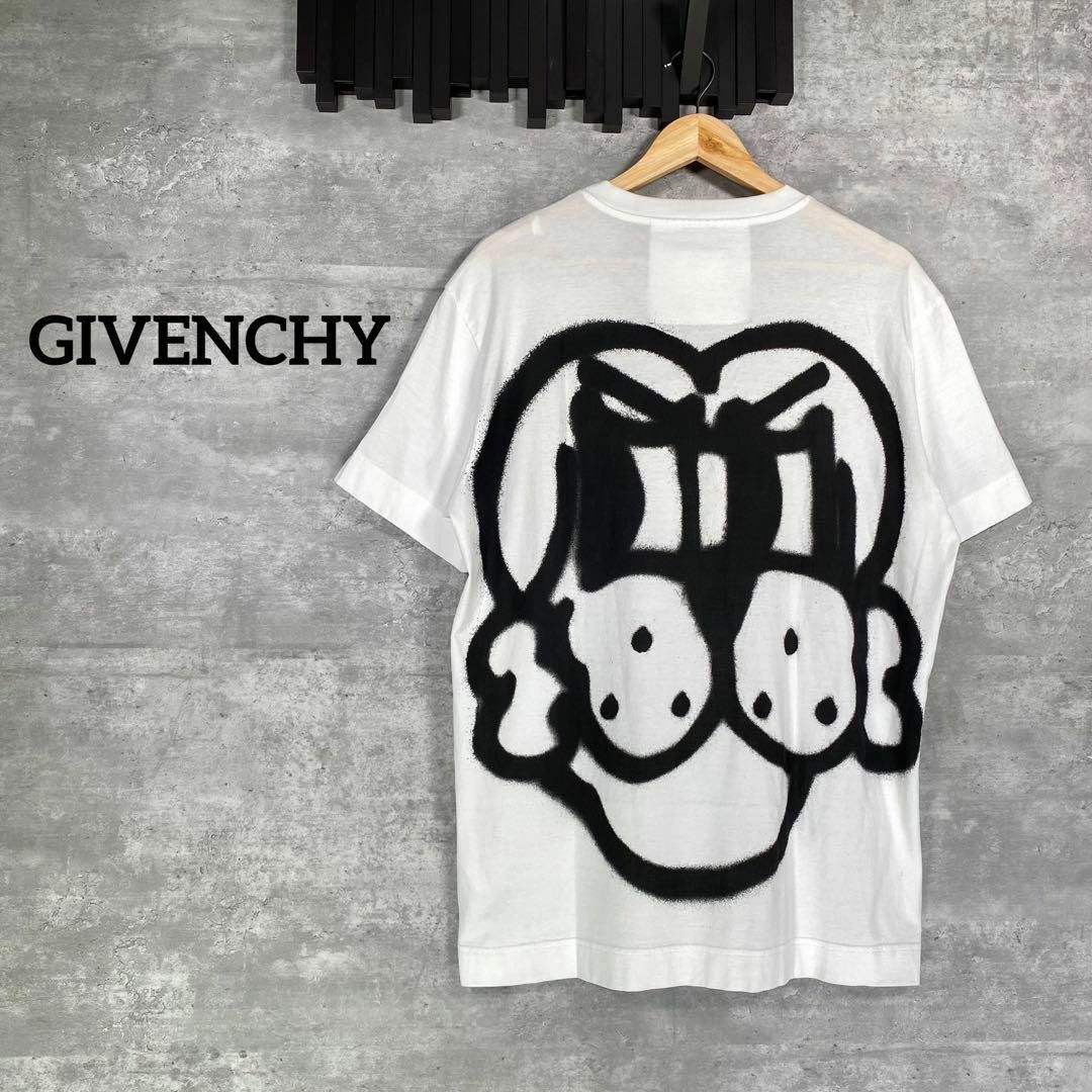 カラーホワイト『GIVENCHY』ジバンシー (XL) スプレードックプリントTシャツ