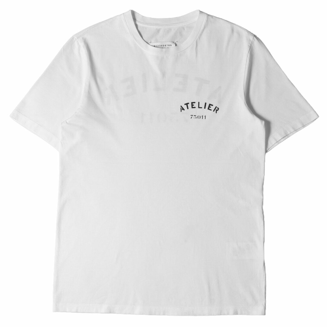 Maison Martin Margiela メゾンマルタンマルジェラ Tシャツ サイズ:46 アトリエ ロゴ クルーネック Tシャツ Aterlier Tee S30GC0639 S22816 18SS マルジェラ10 MM10 ホワイト 白 イタリア製 ブランド トップス カットソー 半袖 【メンズ】