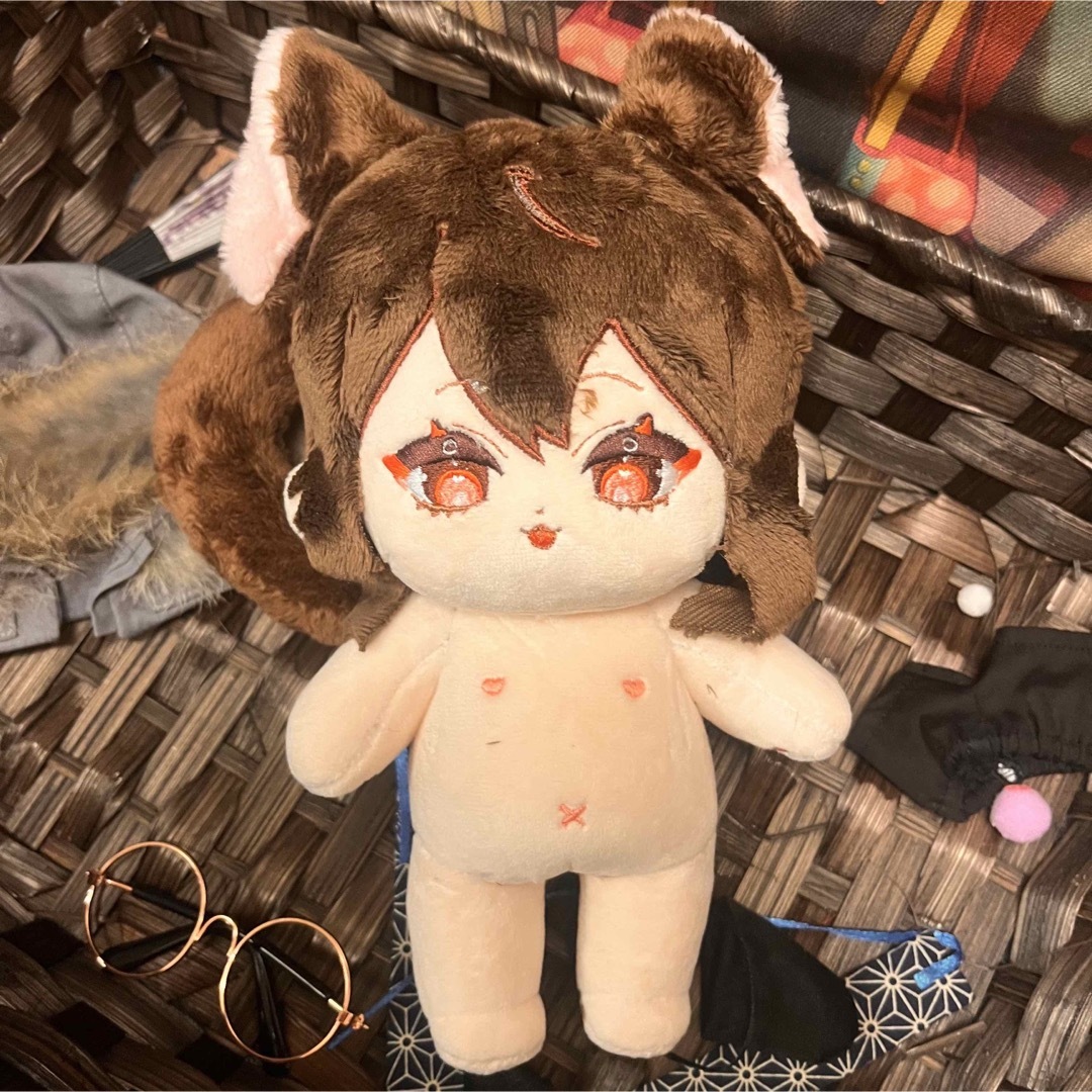 オリジナル ぬいぐるみ 着せ替え20cm 猫 耳しっぽ