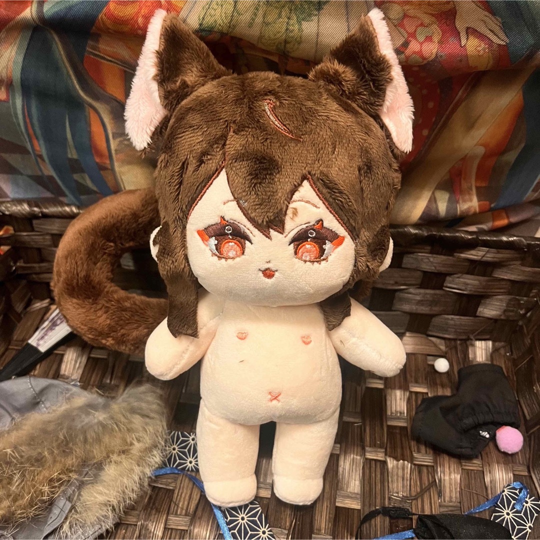 オリジナル ぬいぐるみ 着せ替え20cm 猫 耳しっぽ - ぬいぐるみ