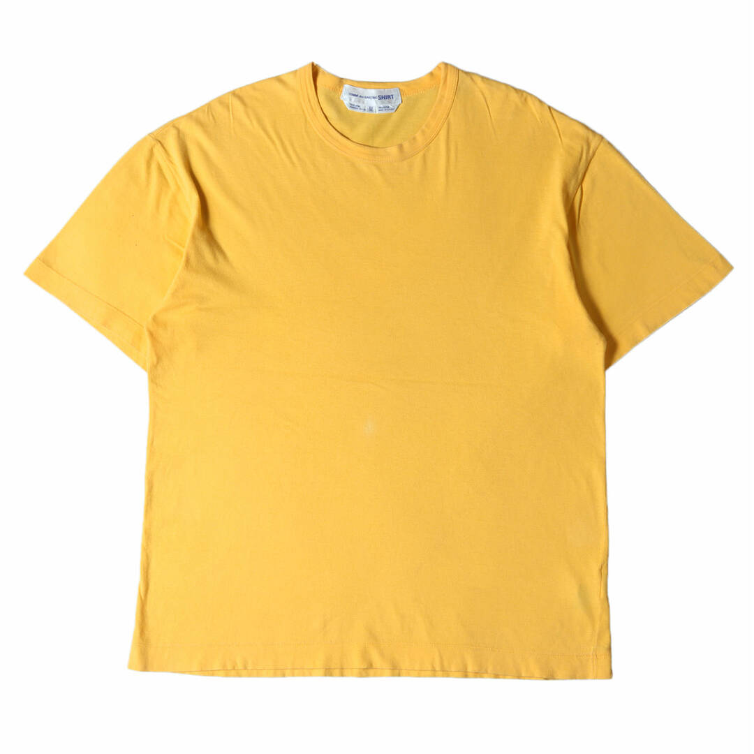 COMME des GARCONS コムデギャルソン Tシャツ サイズ:M 90s バック ロゴ クルーネック Tシャツ SHIRT シャツ アーカイブ イエロー トップス カットソー 半袖 無地 シンプル 【メンズ】