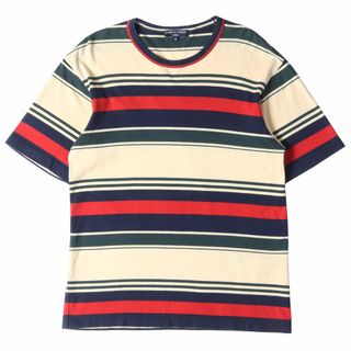 コムデギャルソン(COMME des GARCONS)のCOMME des GARCONS コムデギャルソン Tシャツ サイズ:S ランダム ボーダー クルーネック 半袖 Tシャツ HOMME AD2003 アーカイブ ベージュ グリーン レッド 日本製 ブランド トップス カットソー 【メンズ】【中古】(Tシャツ/カットソー(半袖/袖なし))