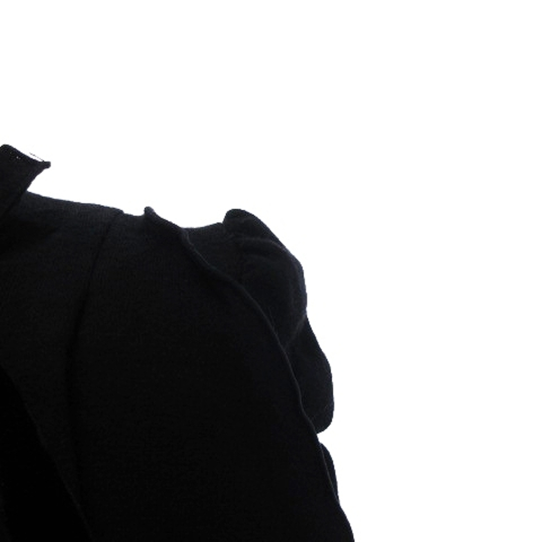 M'S GRACY(エムズグレイシー)のエムズグレイシー  ニットカットソー 長袖 ハイネック リボン ウール 黒 38 レディースのトップス(ニット/セーター)の商品写真