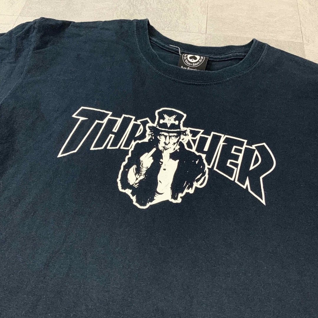 00s スラッシャー スペードタグ Tシャツ 半袖 ファイヤー 黒 XL