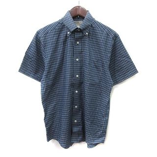 エルエルビーン(L.L.Bean)のエルエルビーン シャツ ボタンダウン 半袖 チェック XS 紺 ネイビー /YI(シャツ)