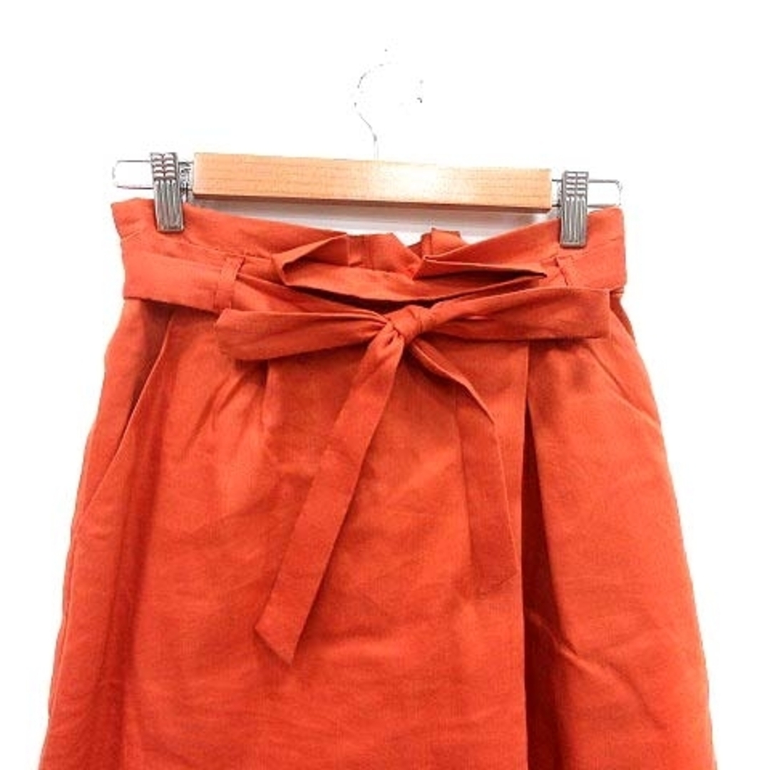 ROPE’(ロペ)のROPE タイトスカート ロング ウエストマーク 麻 リネン 38 オレンジ レディースのスカート(ロングスカート)の商品写真