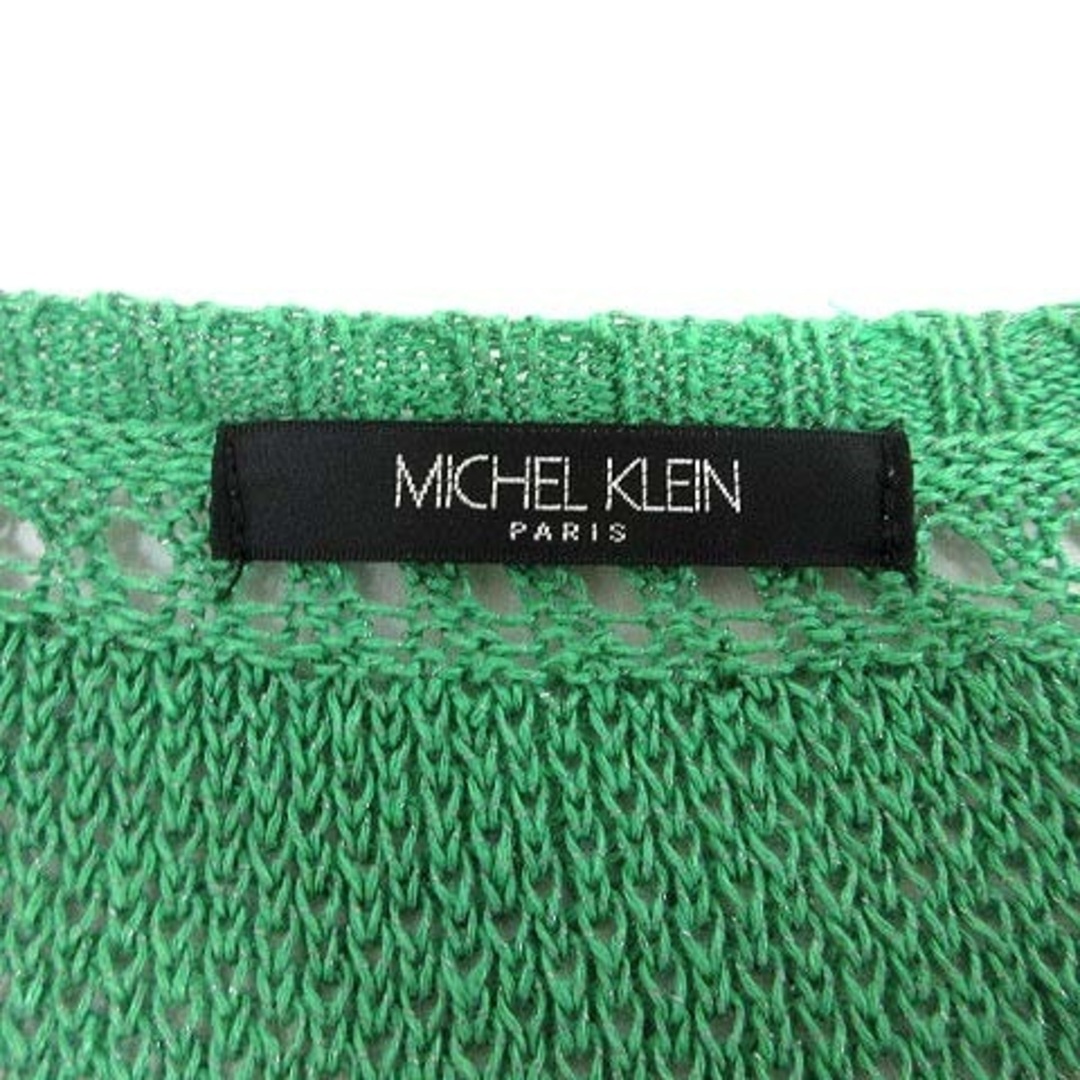 MICHEL KLEIN(ミッシェルクラン)のミッシェルクラン ニット カットソー ドルマンスリーブ 長袖 麻 38 緑 レディースのトップス(ニット/セーター)の商品写真