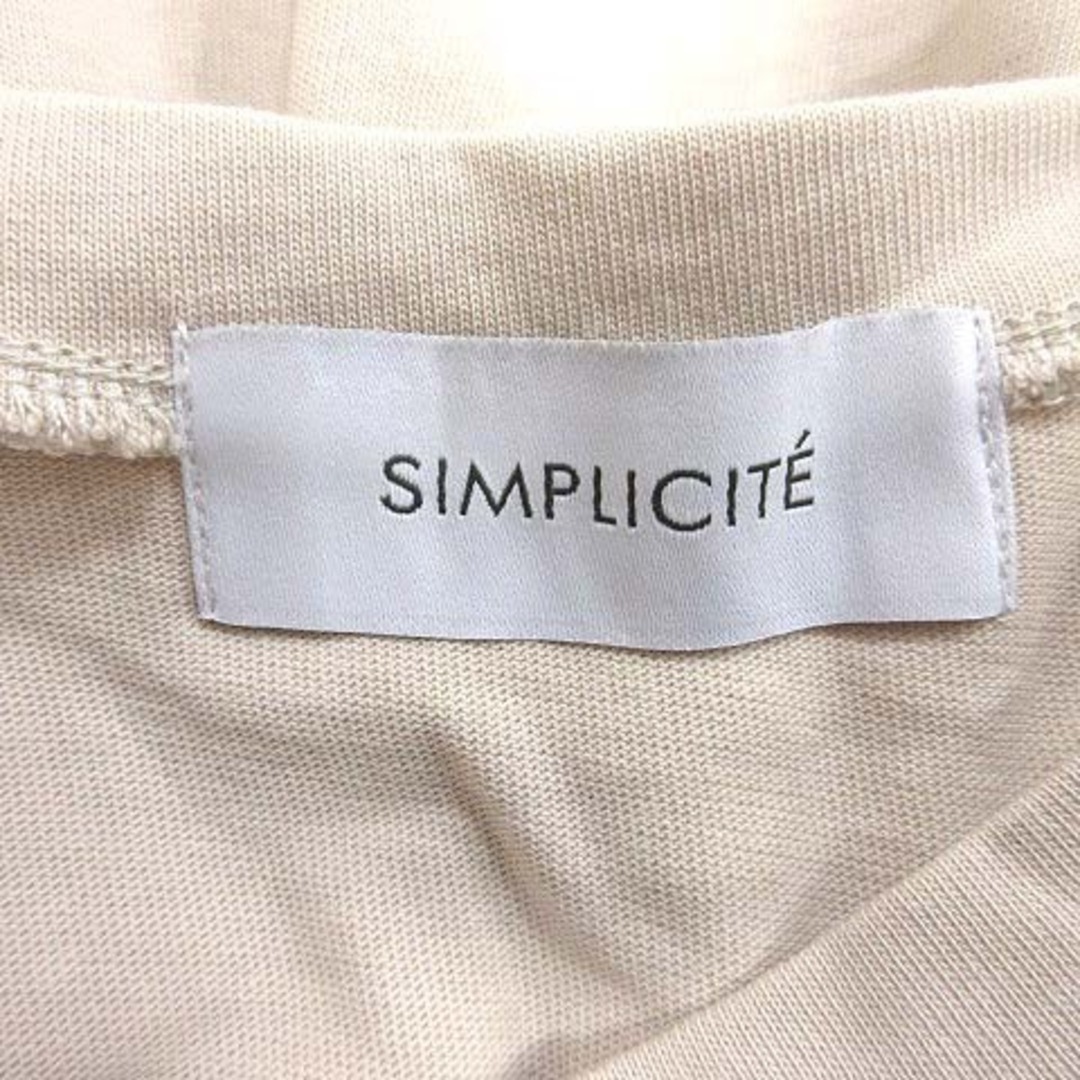 Simplicite(シンプリシテェ)のシンプリシテェ カットソーワンピース ひざ丈 ノースリーブ F ベージュ ■MO レディースのワンピース(ひざ丈ワンピース)の商品写真