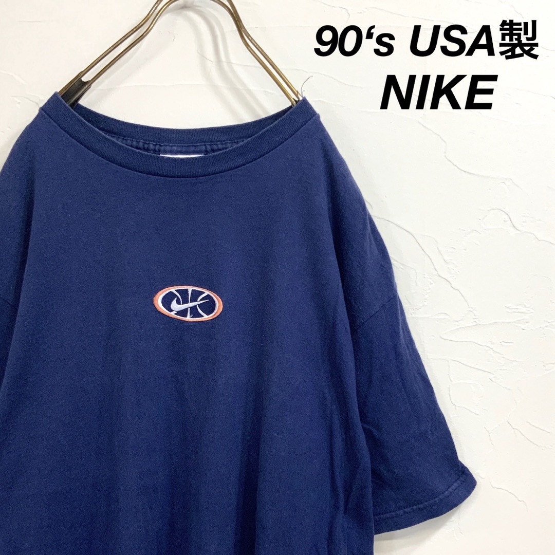 90s ナイキ NIKE 半袖 Tシャツ 刺繍ロゴ アメリカ製 白タグ