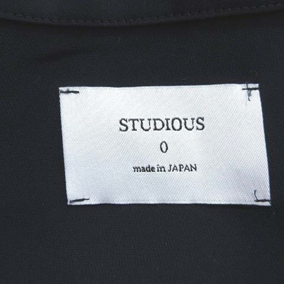 STUDIOUS(ステュディオス)のステュディオス ブラウス フレンチスリーブ Vネック タック 0 紺 ネイビー レディースのトップス(シャツ/ブラウス(半袖/袖なし))の商品写真