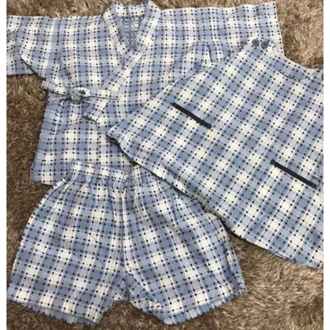 甚平 3点セット キッズ/ベビー/マタニティのキッズ服男の子用(90cm~)(甚平/浴衣)の商品写真