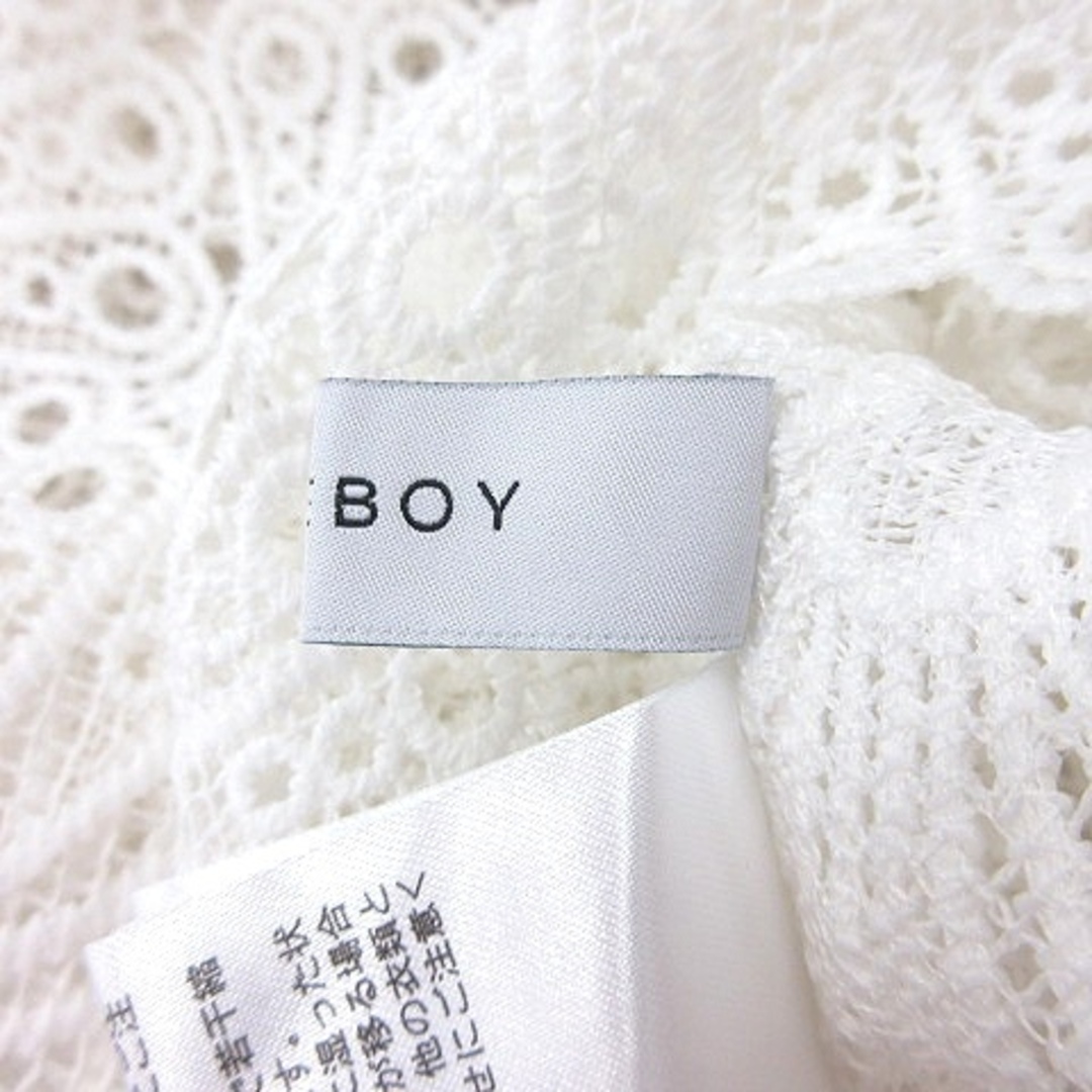 PAGEBOY(ページボーイ)のページボーイ ブラウス ハイネック レース 長袖 F 白 ■MO レディースのトップス(シャツ/ブラウス(長袖/七分))の商品写真