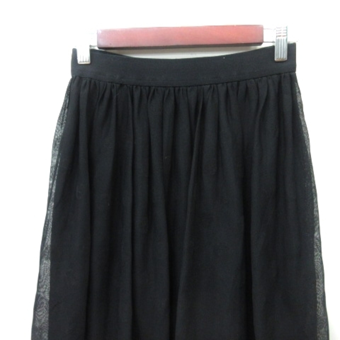 mjuka(ミューカ)のミューカ チュールスカート フレア ギャザー ミモレ ロング F 黒 ブラック レディースのトップス(カットソー(半袖/袖なし))の商品写真