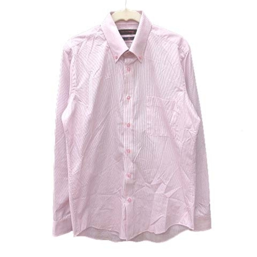 ミスタージュンコ シャツ ワイシャツ 長袖 ボタンダウン ストライプ M ピンク | フリマアプリ ラクマ