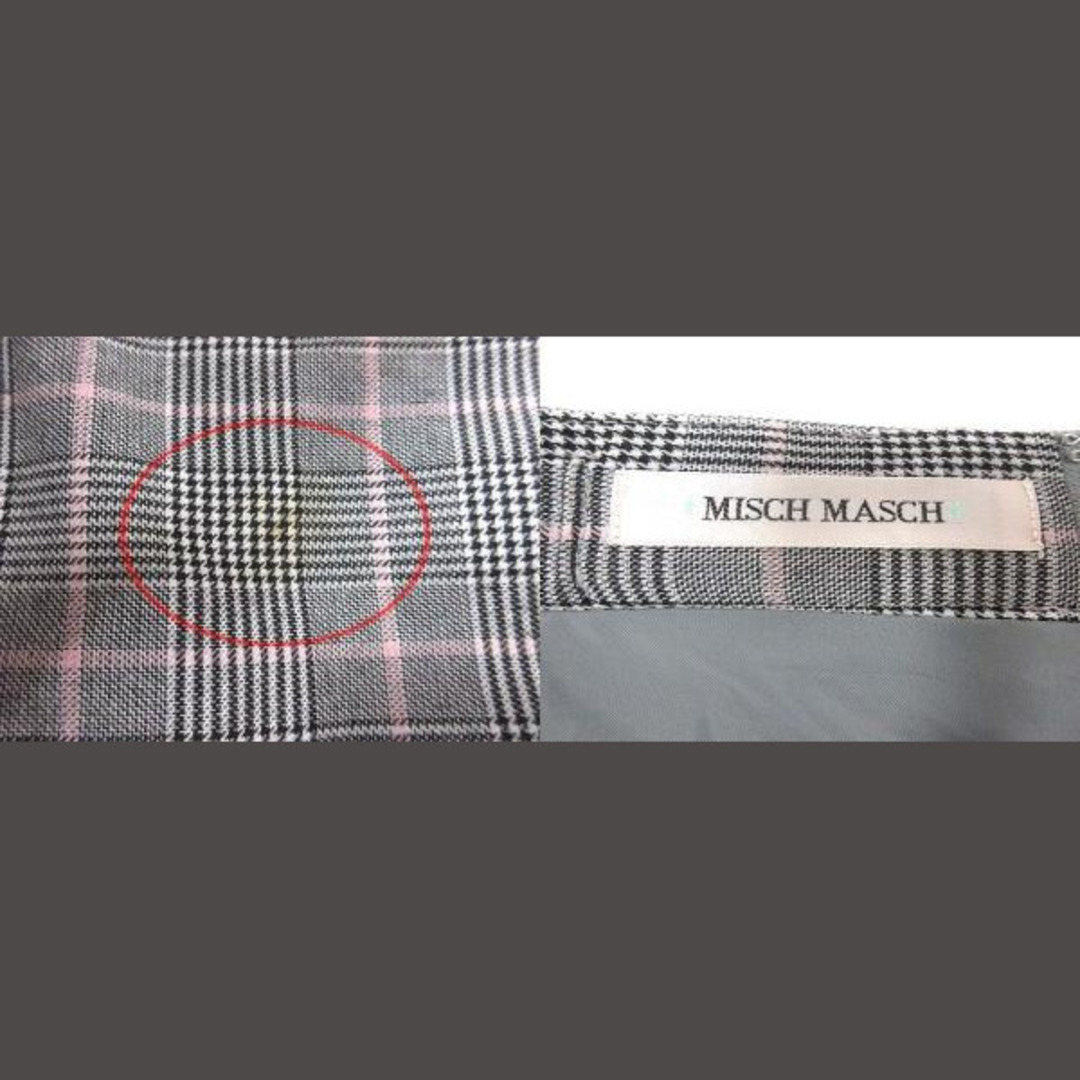 MISCH MASCH(ミッシュマッシュ)のミッシュマッシュ フレアスカート ロング グレンチェック 1 グレー 黒 レディースのスカート(ロングスカート)の商品写真