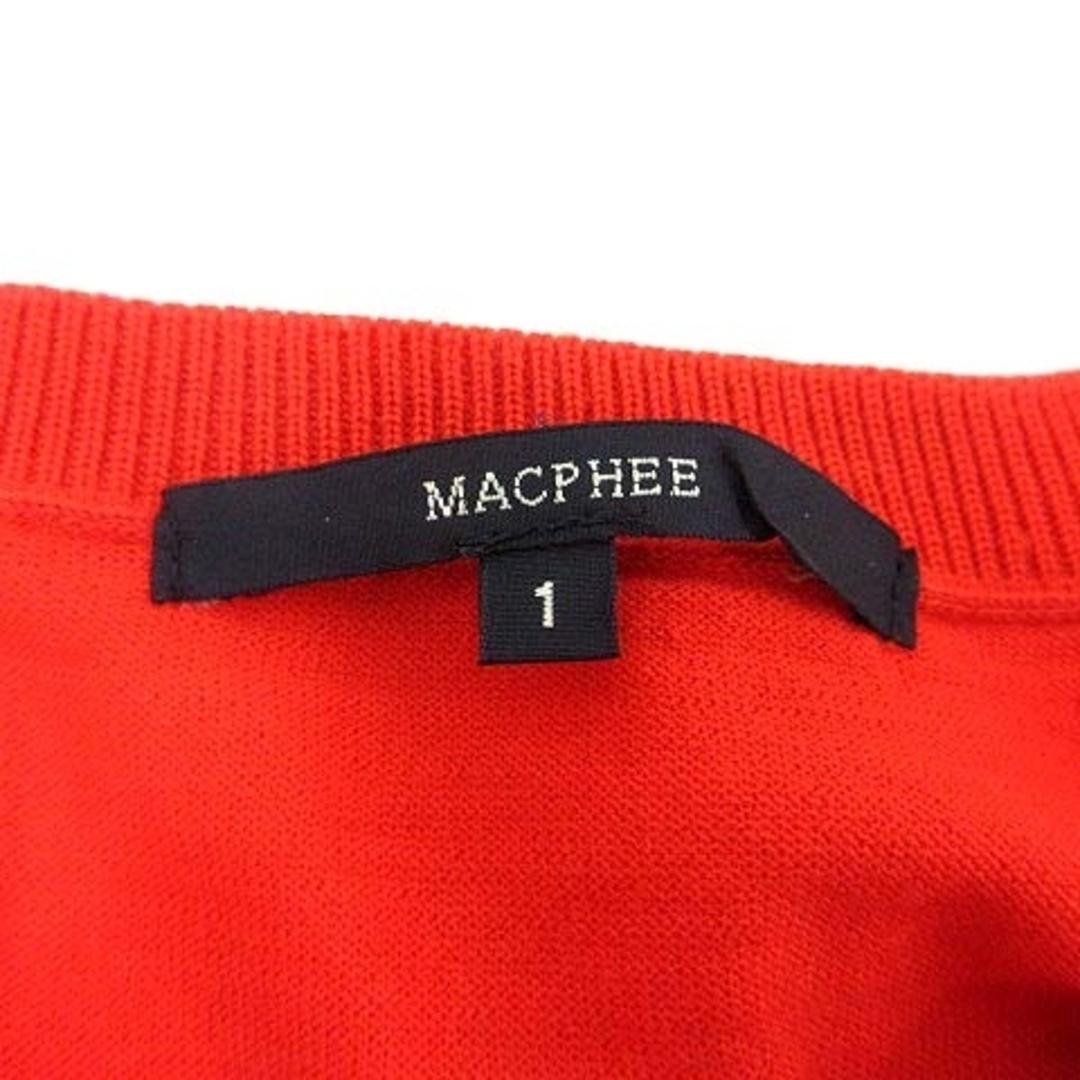 MACPHEE(マカフィー)のMACPHEE トゥモローランド ニット カットソー 五分袖 ウール 1 赤 レディースのトップス(ニット/セーター)の商品写真
