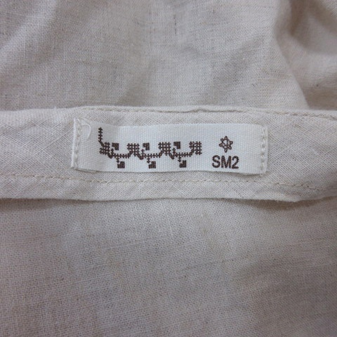 SM2(サマンサモスモス)のサマンサモスモス チュニック ブラウス 七分袖 レース 麻混  M ベージュ レディースのトップス(チュニック)の商品写真
