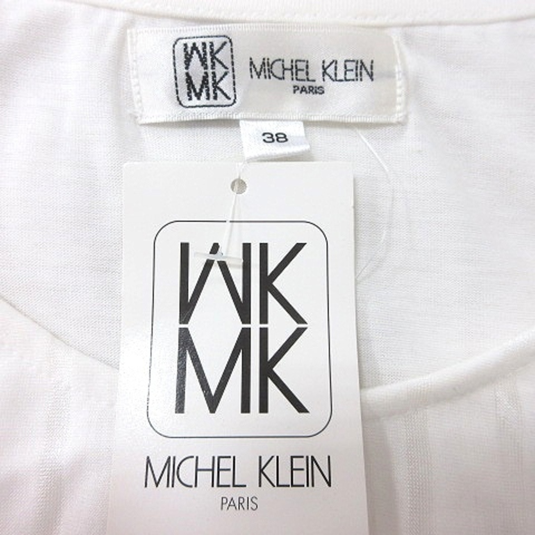 MK MICHEL KLEIN(エムケーミッシェルクラン)のエムケー ミッシェルクラン カットソー クルーネック 半袖 38 白 ■MO レディースのトップス(カットソー(半袖/袖なし))の商品写真