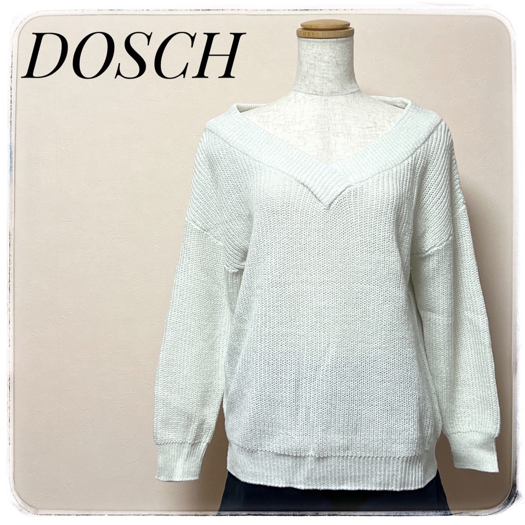 Dosch(ドスチ)のDOSCHドスチ✨ニット セーター Vネック ホワイトラメシルバーM レディースのトップス(ニット/セーター)の商品写真