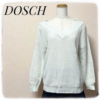 ドスチ(Dosch)のDOSCHドスチ✨ニット セーター Vネック ホワイトラメシルバーM(ニット/セーター)