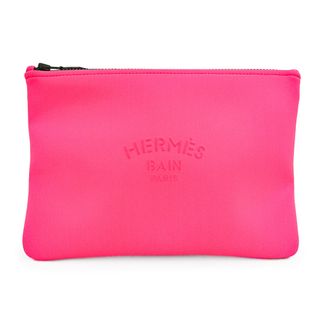 エルメス HERMES アダダドットGM 小物入れ フラット ポーチ コットン ピンク 未使用