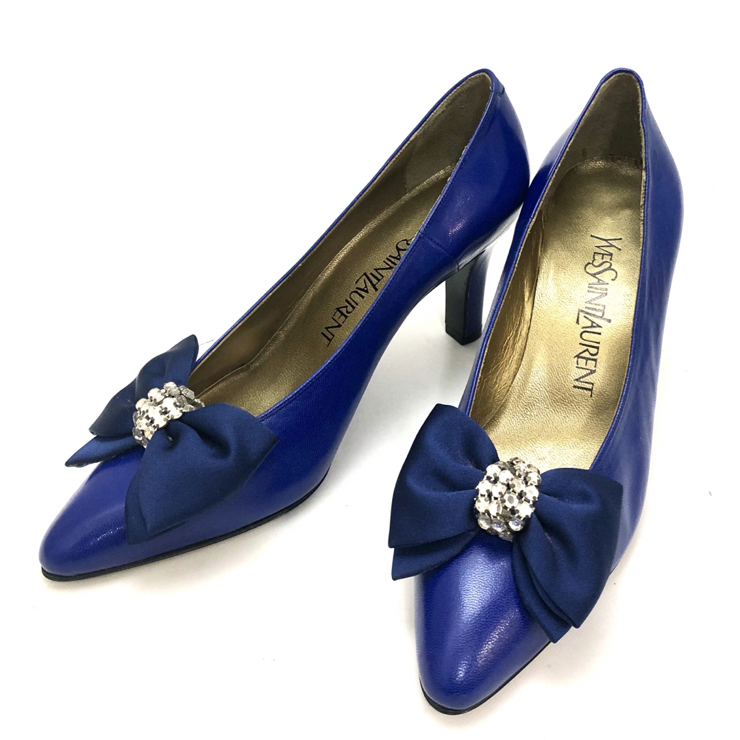 Yves Saint Laurent - イヴ・サンローラン YSL 青 パンプス Yves Saint Laurent - イヴ・サンローラン YSL 青 パンプス