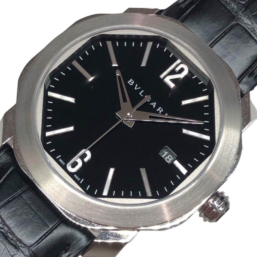 ブルガリ BVLGARI オクト ローマ OC41S ブラック SS/純正ベルト 自動巻き メンズ 腕時計
