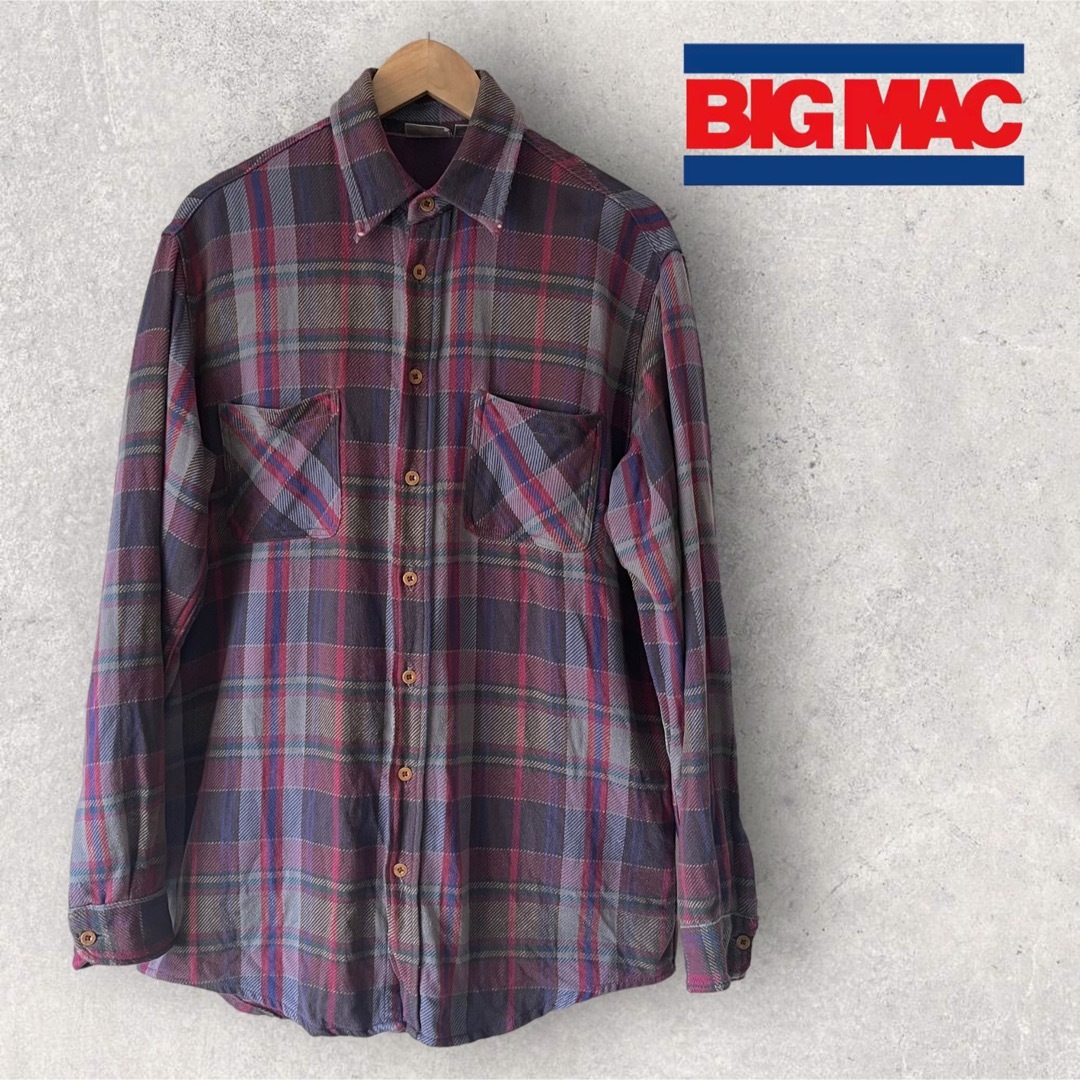 BIG MAC ビックマック フランネルチェックシャツ 80年代 古着 メンズのトップス(シャツ)の商品写真