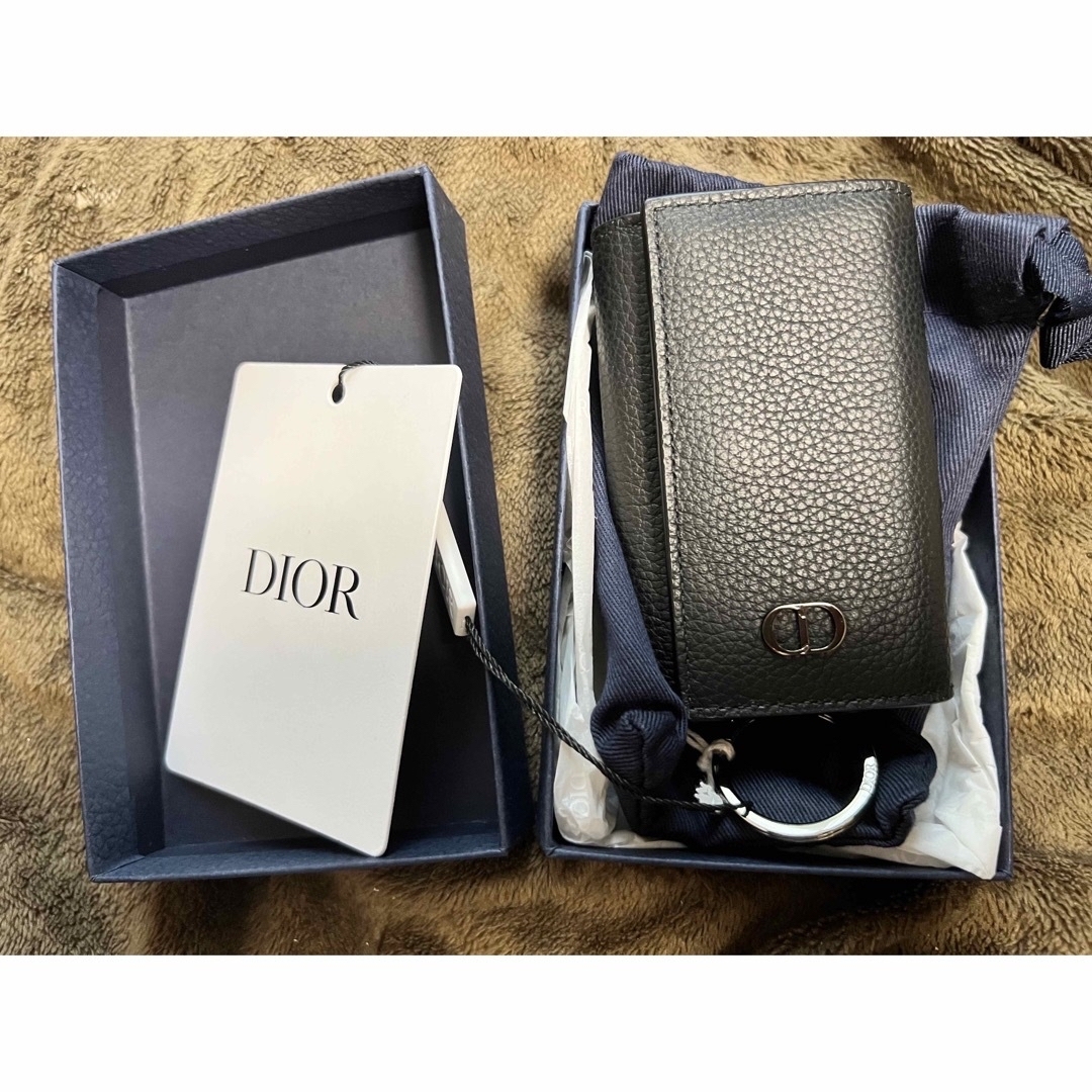 Dior CD Icon グレインドカーフスキン　キーケース　新品　タグ付