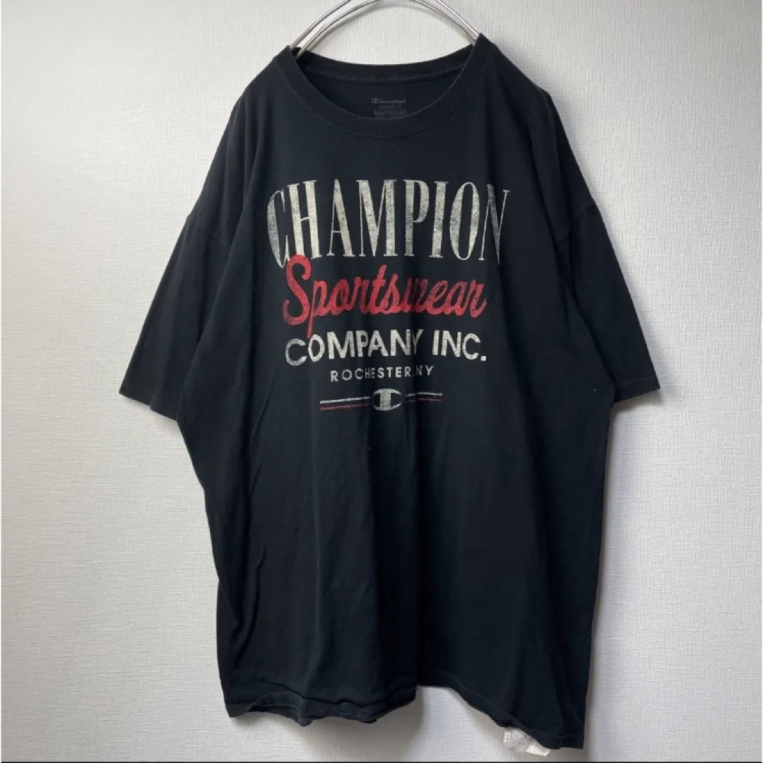 Champion(チャンピオン)のChampion 半袖ロゴプリントビッグTシャツ　2XL 黒 メンズのトップス(Tシャツ/カットソー(半袖/袖なし))の商品写真