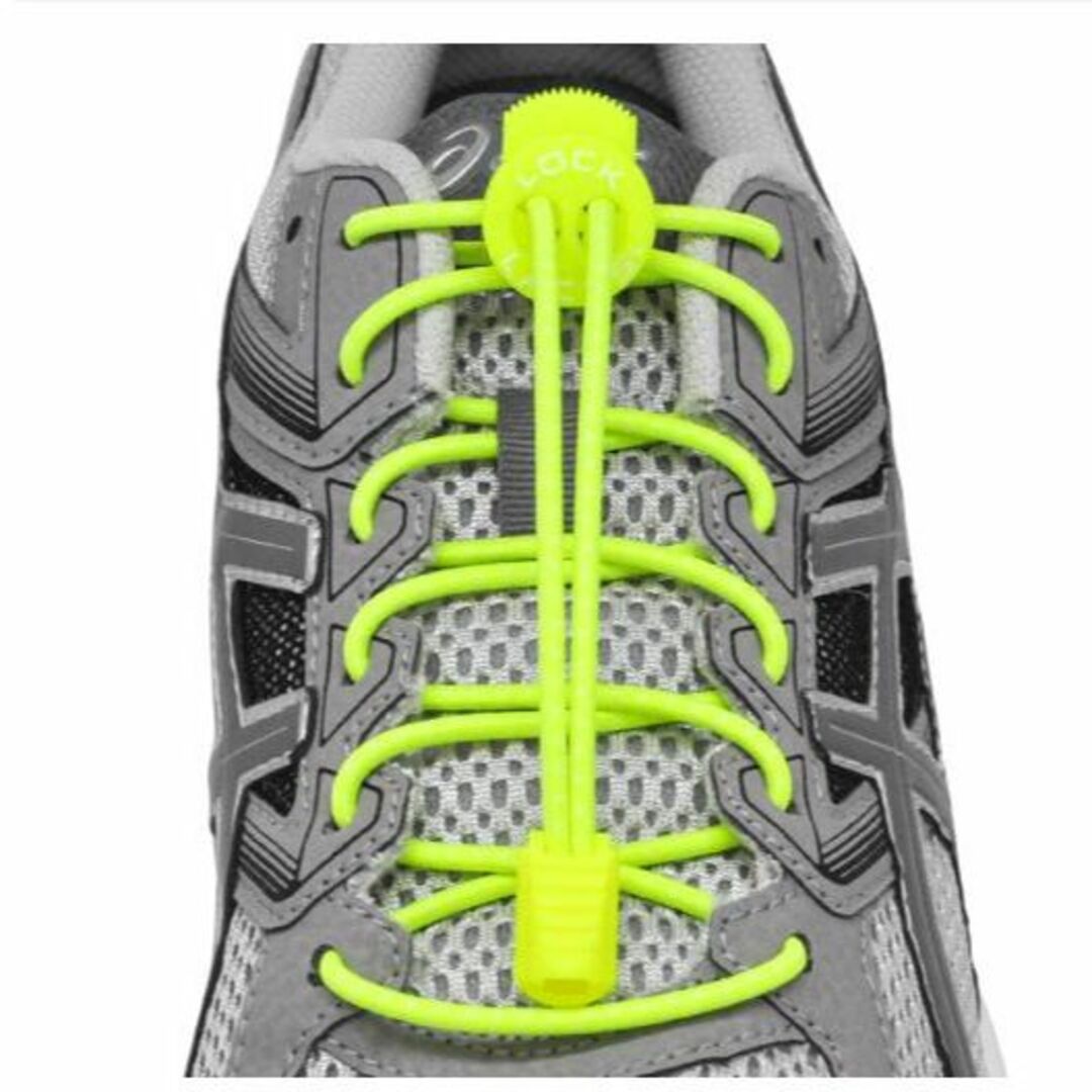 ロックレース 弾性靴ひも 高速ひも固定システム （イエロー） スポーツ/アウトドアのトレーニング/エクササイズ(ウォーキング)の商品写真