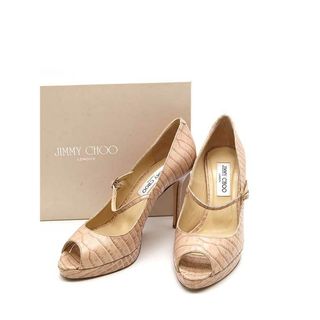 ジミーチュウ(JIMMY CHOO)のジミー チュウ クロコ型押し ハイヒールレザー オープントゥパンプス(ハイヒール/パンプス)