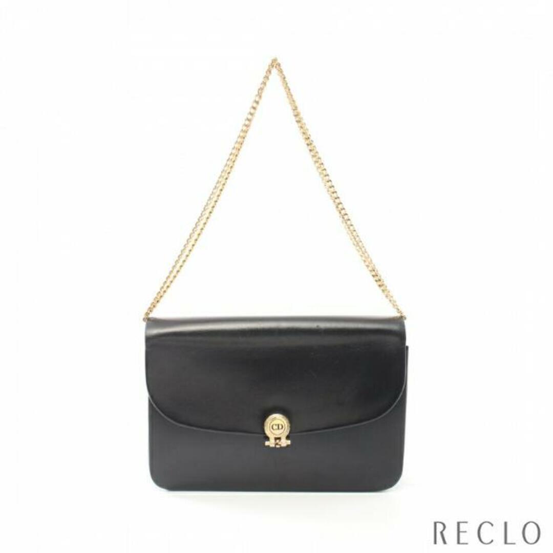 Christian Dior - チェーンショルダーバッグ レザー ブラック ロゴ金具
