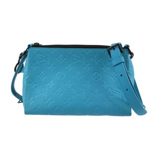 ルイヴィトン(LOUIS VUITTON)のLOUIS VUITTON ルイ ヴィトン モノグラムアンプラント トリアングル メッセンジャー ショルダーバッグ M55925 レザー   ターコイズ ブルー系 ブラック金具  ビトン 【本物保証】(ショルダーバッグ)