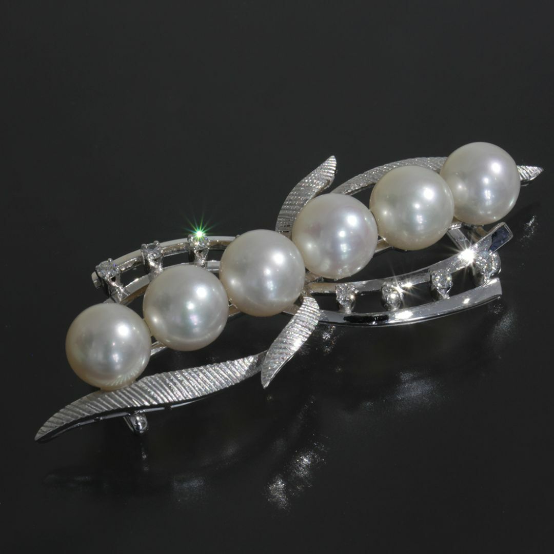 MIKIMOTO アコヤパール 真珠 サファイア ダイヤモンド ネックレス K14WG レディース