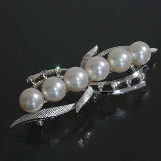 ミキモト(MIKIMOTO)のミキモト アコヤパール 8mm ダイヤ 帯留め K14WG 13g おびどめ(その他)