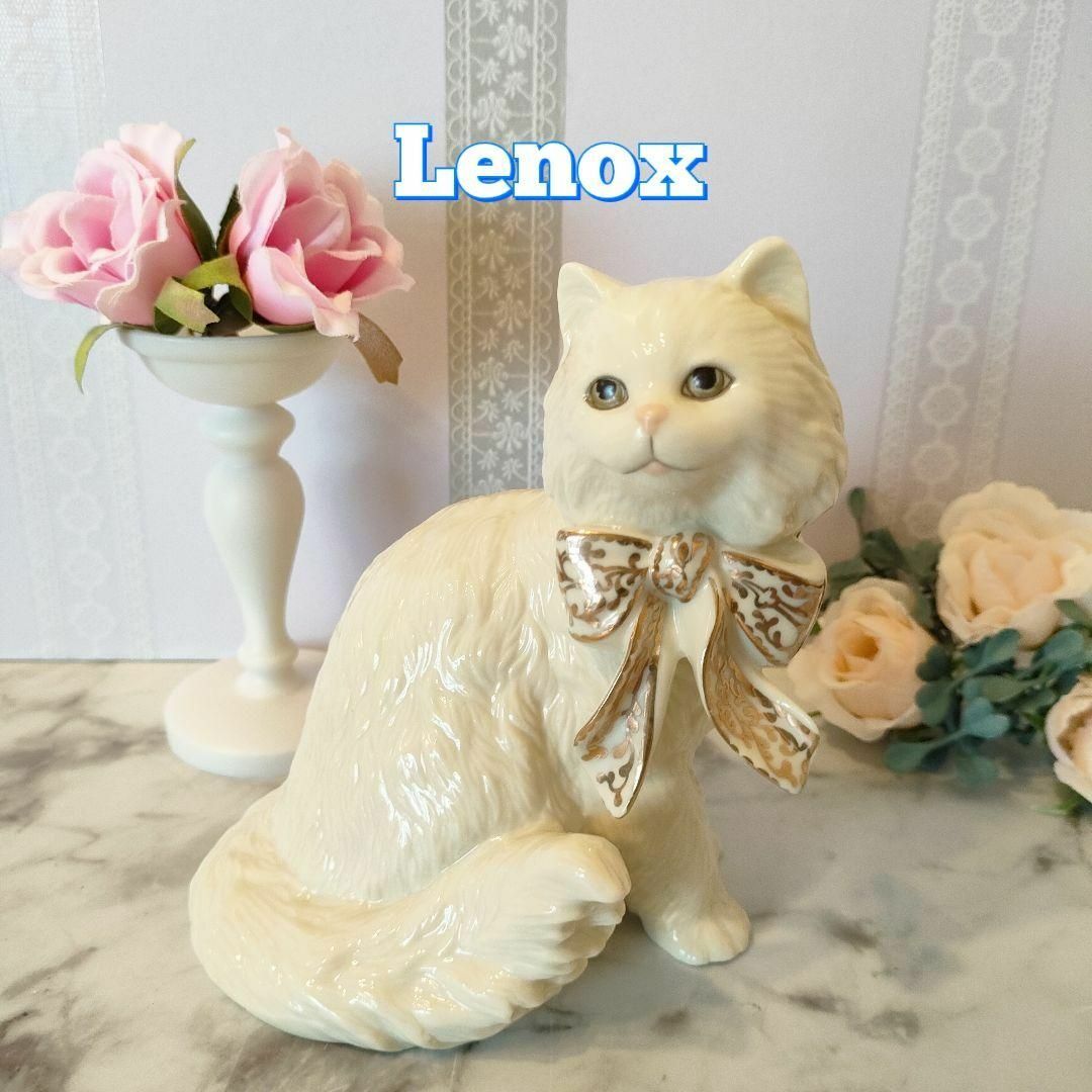 大きなサイズ レノックス ジュエリー 猫 陶器 置物 キャット 24K Cat②