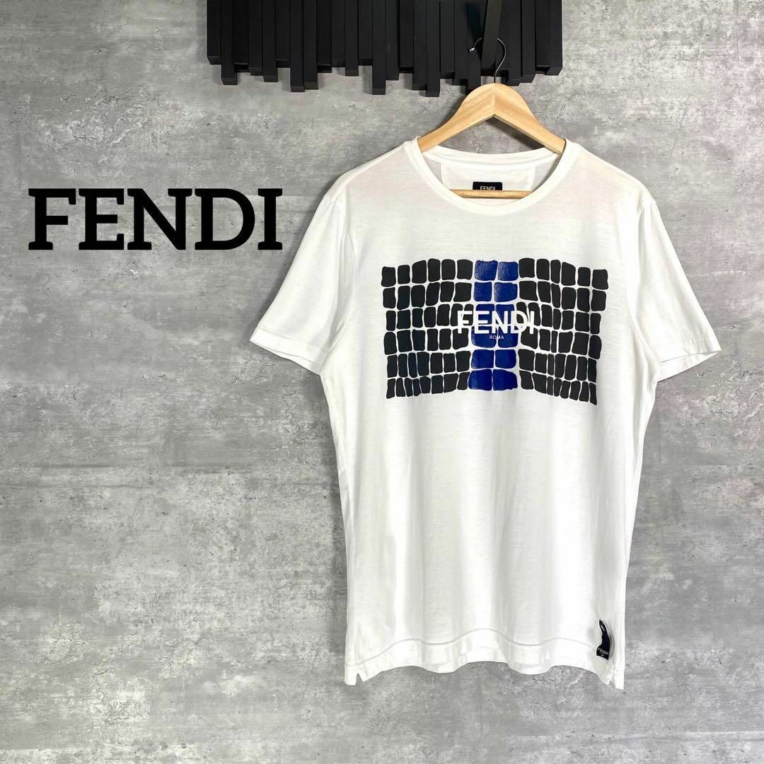 カラーホワイト『FENDI』フェンディ (50) プリント半袖Tシャツ / ホワイト