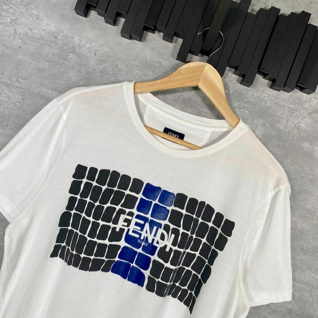 『FENDI』フェンディ (50) プリント半袖Tシャツ / ホワイト