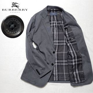 バーバリー(BURBERRY)の【美品】バーバリー　テーラードジャケット シングル メガチェック グレー LL(テーラードジャケット)