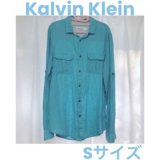 カルバンクライン(Calvin Klein)のKalvin Klein カルバンクライン メンズ リネンシャツ ブルー S(シャツ)