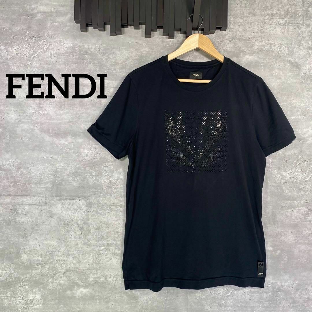 『FENDI』フェンディ (50) モンスター バグズアイストーン tシャツ素材コットンクリスタル