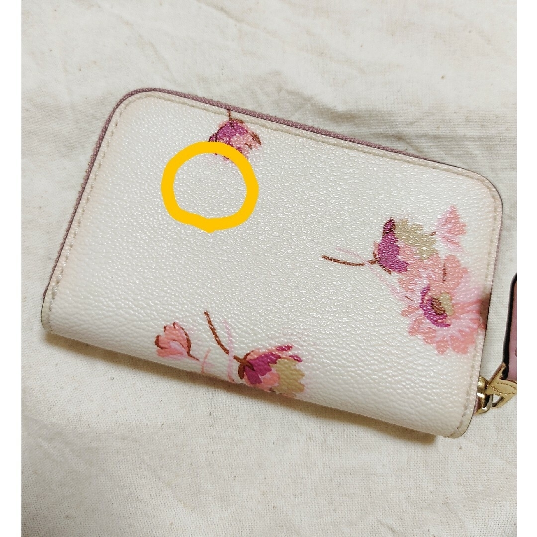 COACH コーチ　ラウンドファスナーコインケース 小銭入れ財布　ピンク花柄