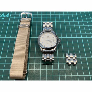 オメガ(OMEGA)のオメガ シーマスター 120 クオーツ ホワイト文字盤 美品 オマケ付き(腕時計(アナログ))