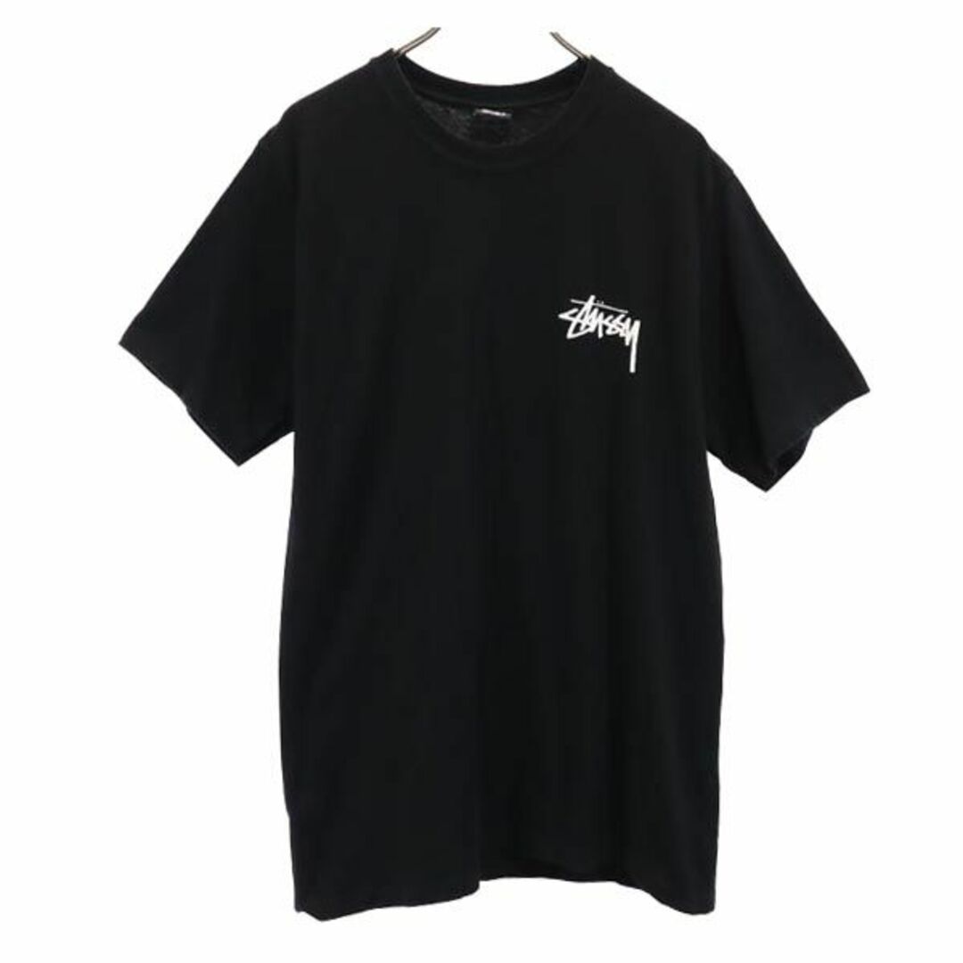 STUSSY - ステューシー バックプリント 半袖 Tシャツ M ブラック系