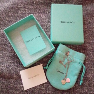 ティファニー(Tiffany & Co.)の【Tiffany】ティファニー ピンク ダブルハート タグ ペンダント(ネックレス)