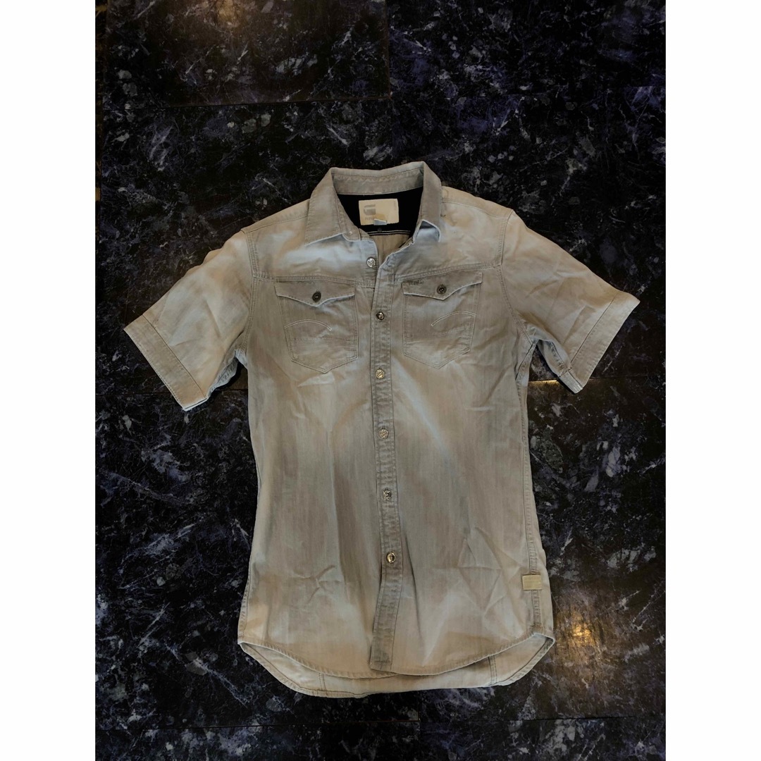 G-STAR RAW(ジースター)のジースター G-STAR.RAW 半袖 半袖シャツ デニムシャツ ホワイト メンズのトップス(Tシャツ/カットソー(半袖/袖なし))の商品写真