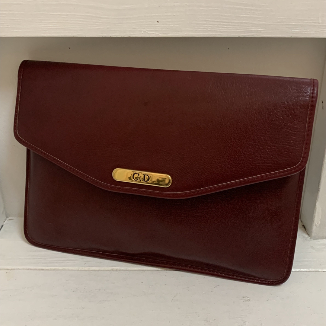 OLD Dior オールドディオール FRANCE製 CD レザークラッチバッグ-